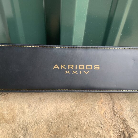 WATCH - NIB Akribos XXIV Watch Mens, Leather, AK451SS, Analog, SKELETON, DUAL - Picture 7 of 12